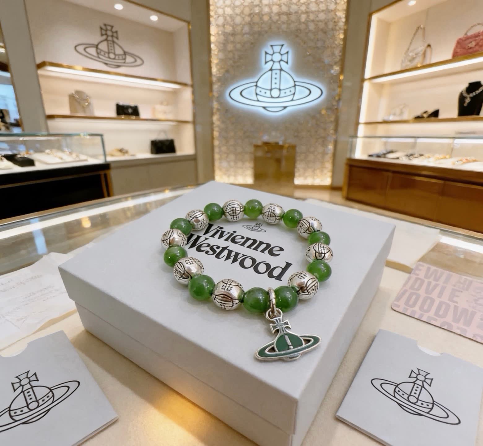 Vivienne Westwood Green Beaded Bracelet